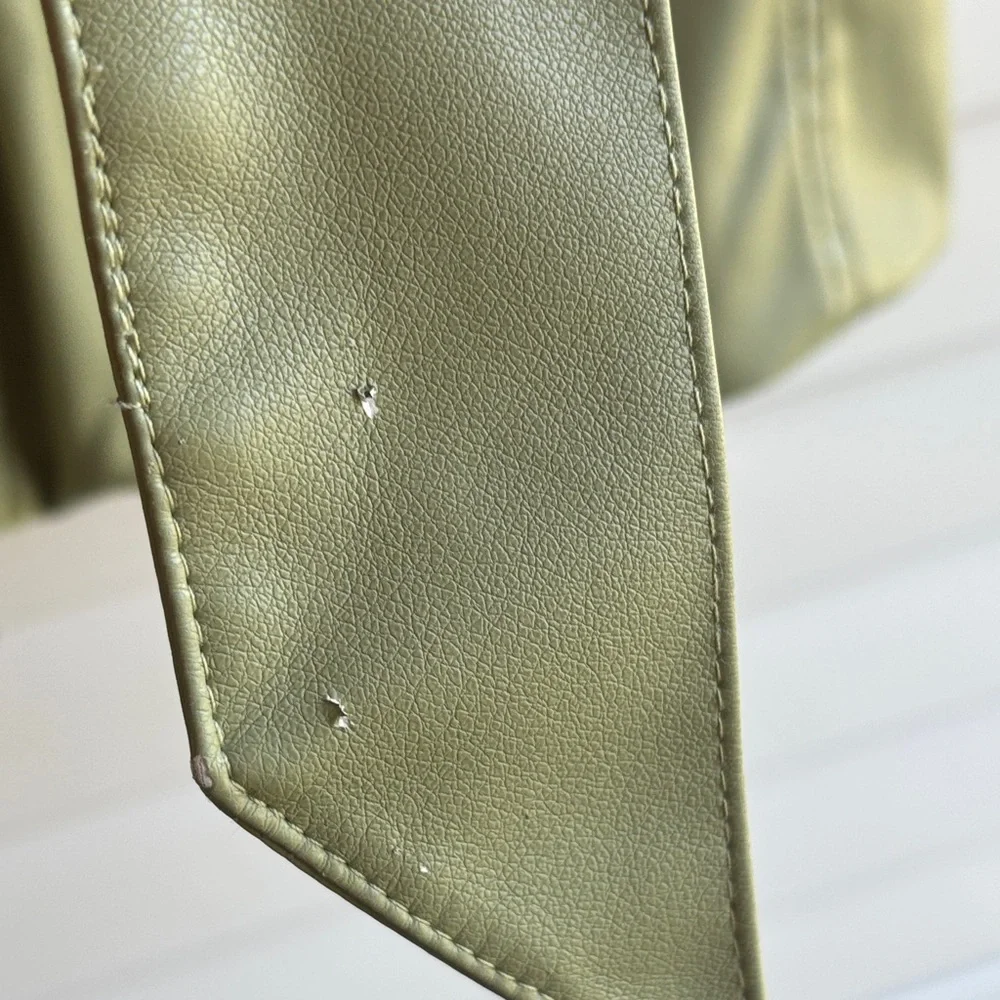 Show Me Your MuMu Penny Lane Olive Green Faux Fur-Trim Tie-Waist Coat - Picture 4 of 8